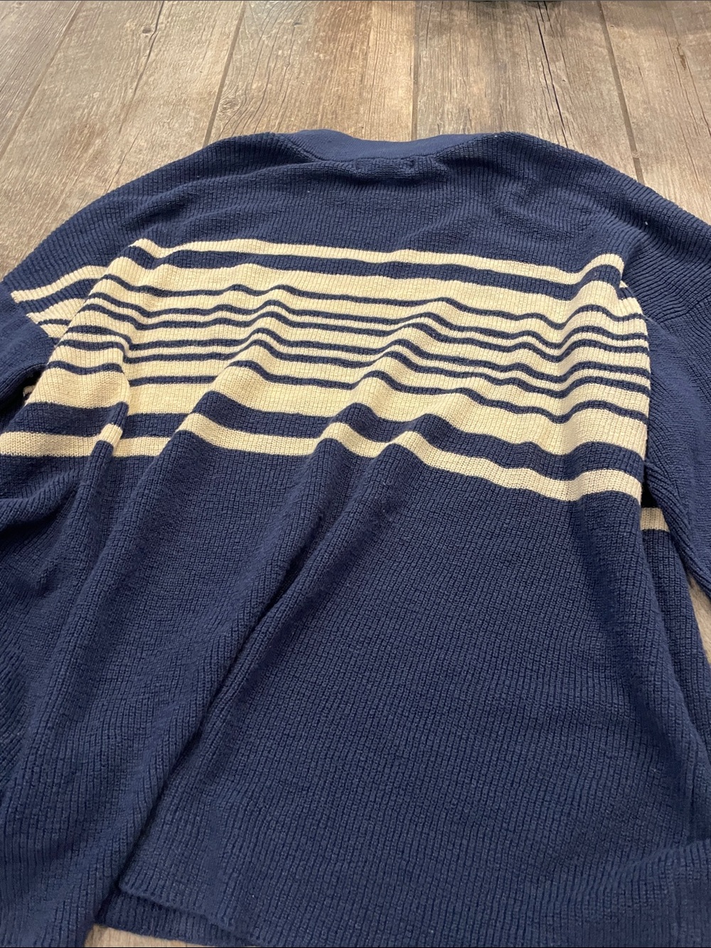 Free People Navy and Cream Striped Crewneck Sweater - Picture 4 of 4